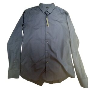 Asos dress shirt Men's size Large navy long-sleeve‎